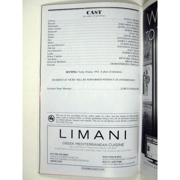 Incident at Vichy Playbill December 2015 Jonathan Hadary Richard Thomas Miller - Picture 5 of 7